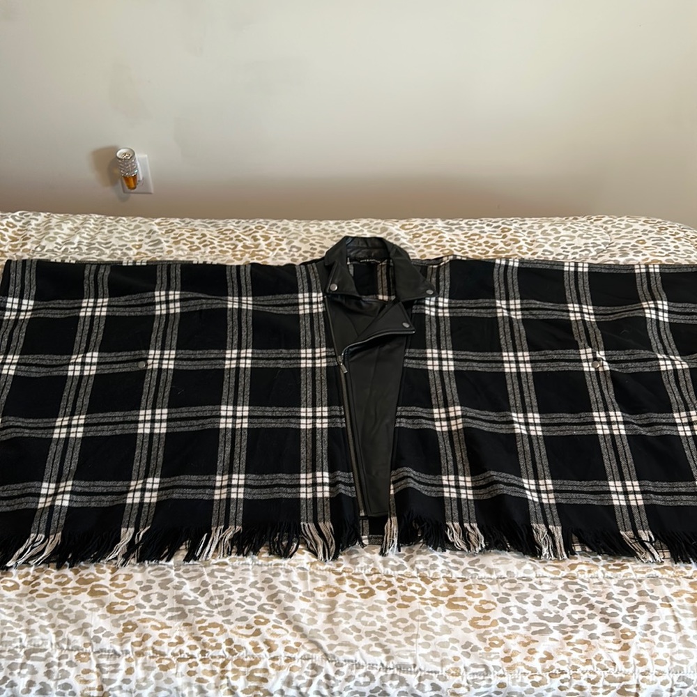 Plaid poncho never worn